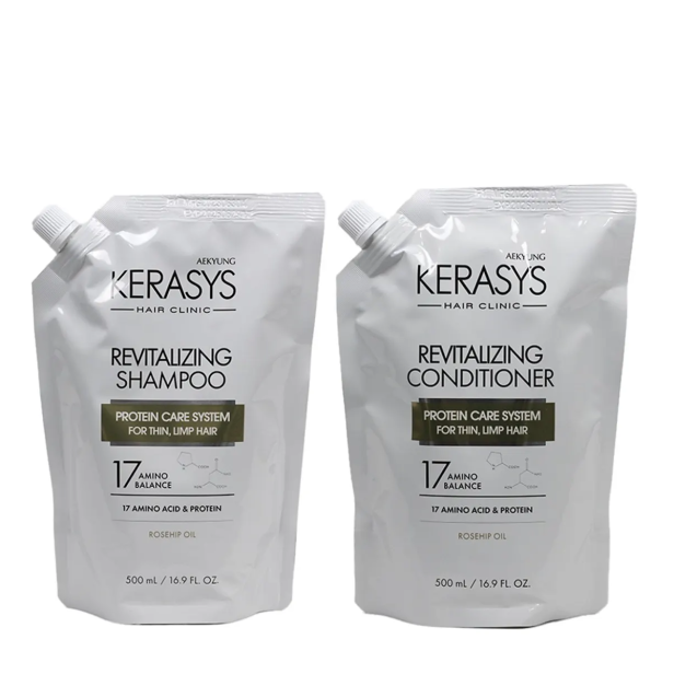 Kerasys - Revitalizing Rosehip Oil (Shampoo + Condicionador 500ml REFIL)