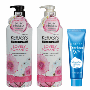 Kerasys Perfume Lovely Romantic Shampoo + Condicionador 600ml (Grátis SENKA - Perfect Whip A 50g)